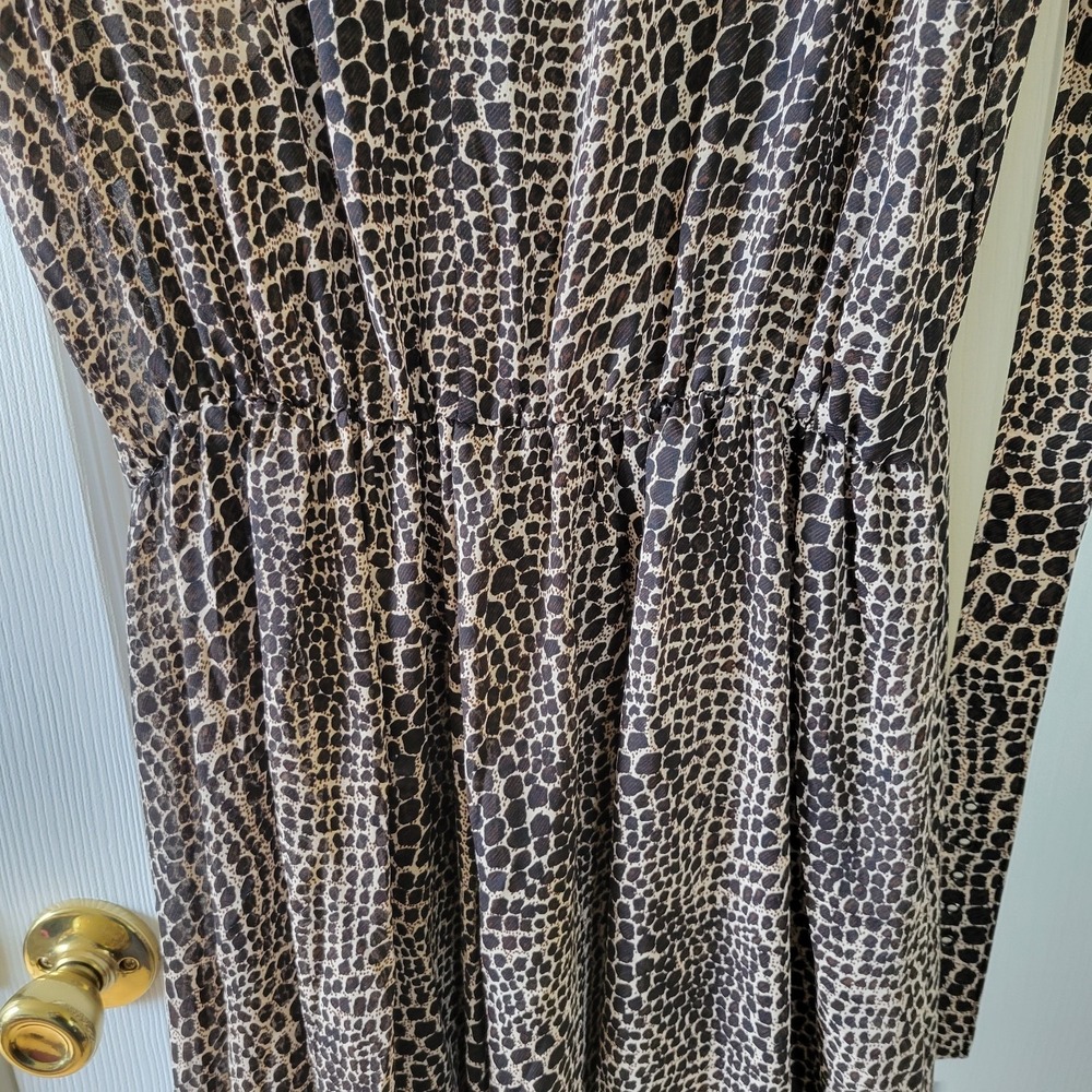 SGS Studio Dress 14P Animal Print Sleeveless Belted Elastic Waist Vintage - Picture 7 of 11